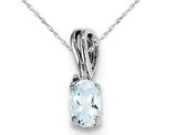 1/3 Carat (ctw) Aquamarine Drop Pendant Necklace in Sterling Silver with Chain